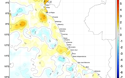 Sea Surface Temperature and Anomalies in Peru